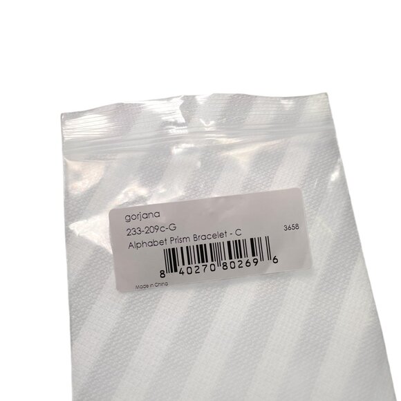 Gorjana Initial Prism Bracelet Pink String “C” Gold Plated NWT - Picture 4 of 4